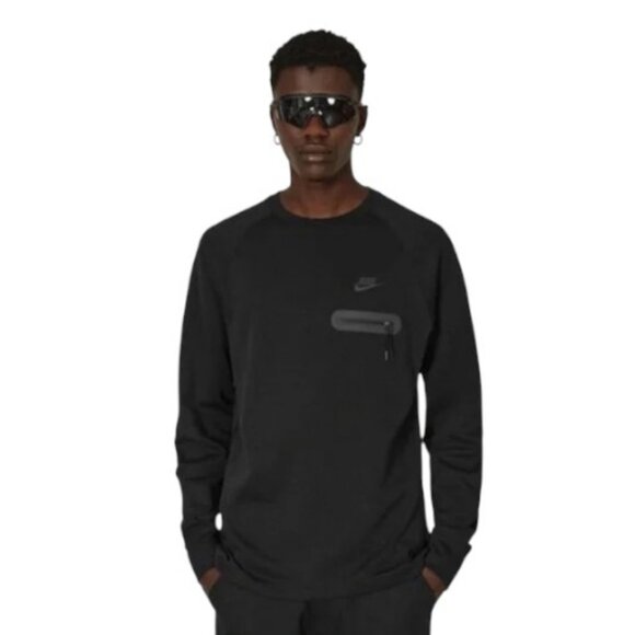 Nike black tech fleece lightweight long sleeve top size M - Picture 1 of 7